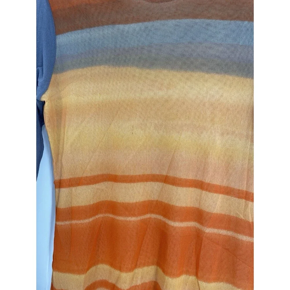 Petit Pois by Viviana G Mesh Top Orange 2 Piece Long Sleeve Top Artsy Y2K USA